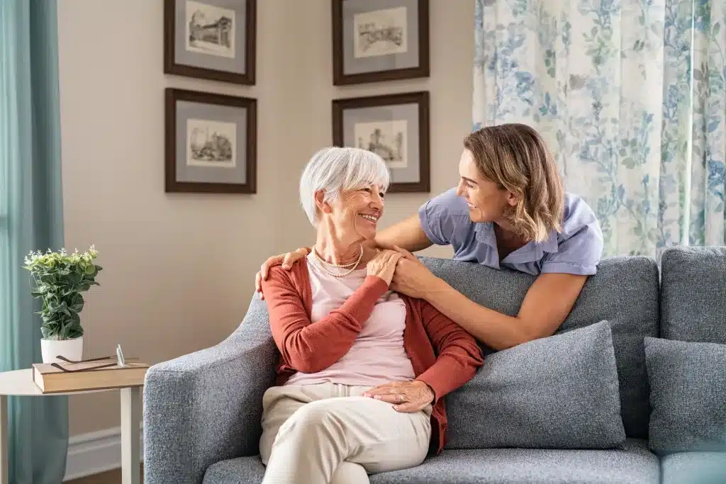 Experienced respite worker providing companionship and support to a senior