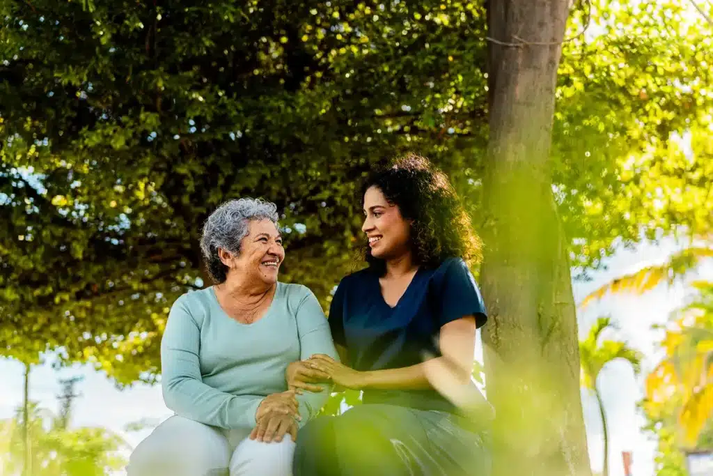 Senior companion in Edmonton spending time outdoors